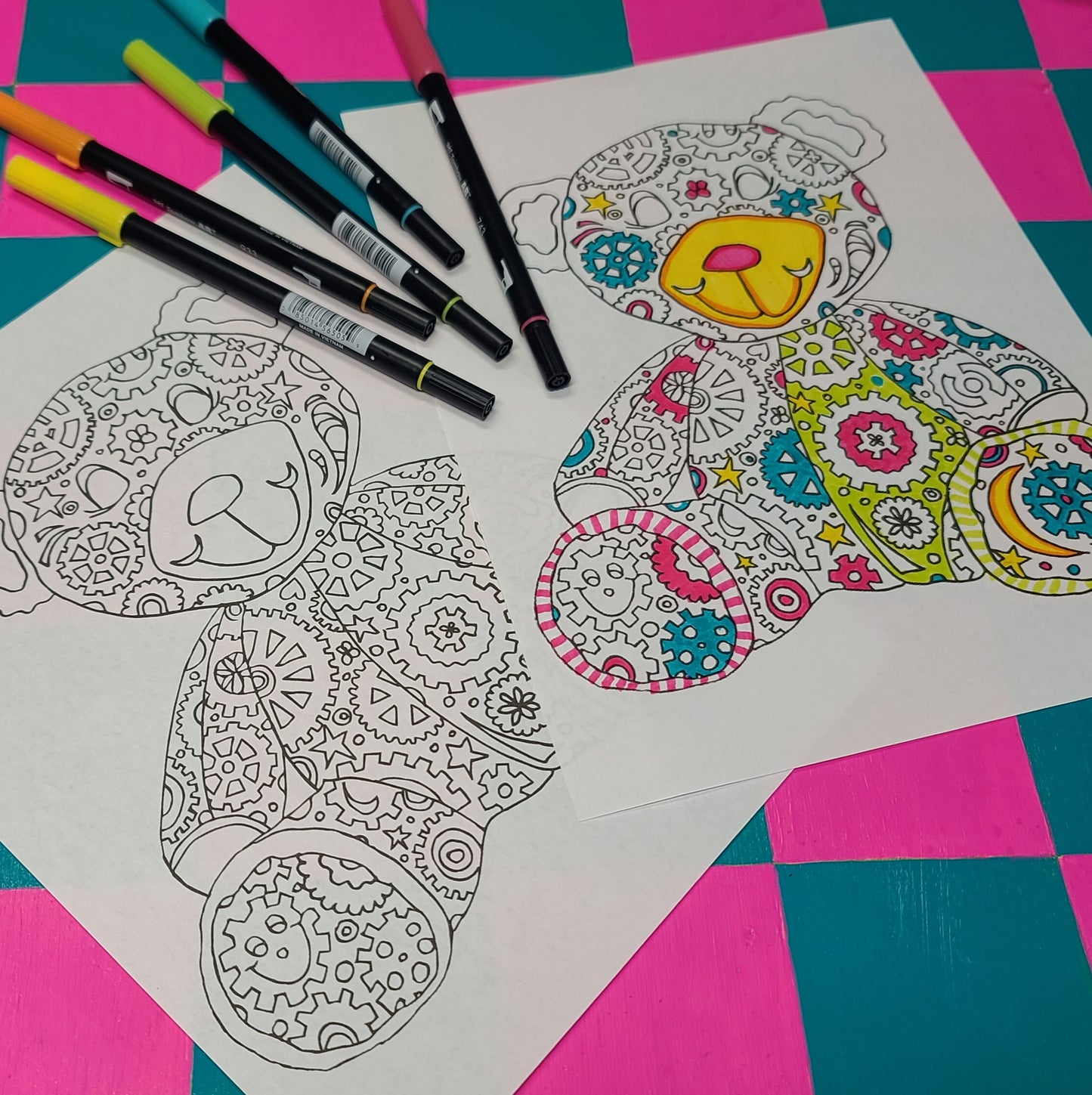 Download "Dreamy" GEAR BEAR Coloring Page