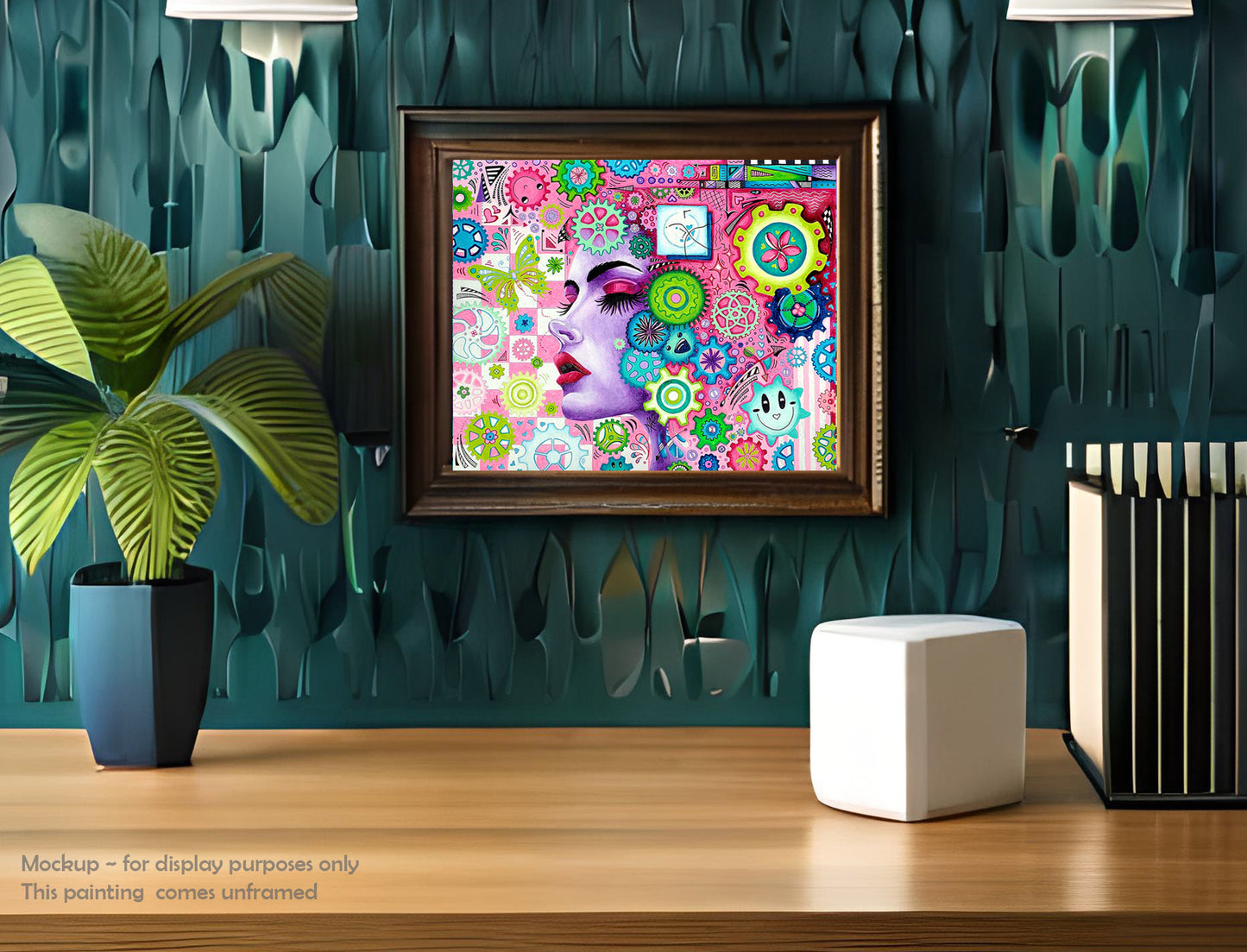 "Embrace Your Inner Self" Original THE AGE OF WOMEN Doodle Gears Painting