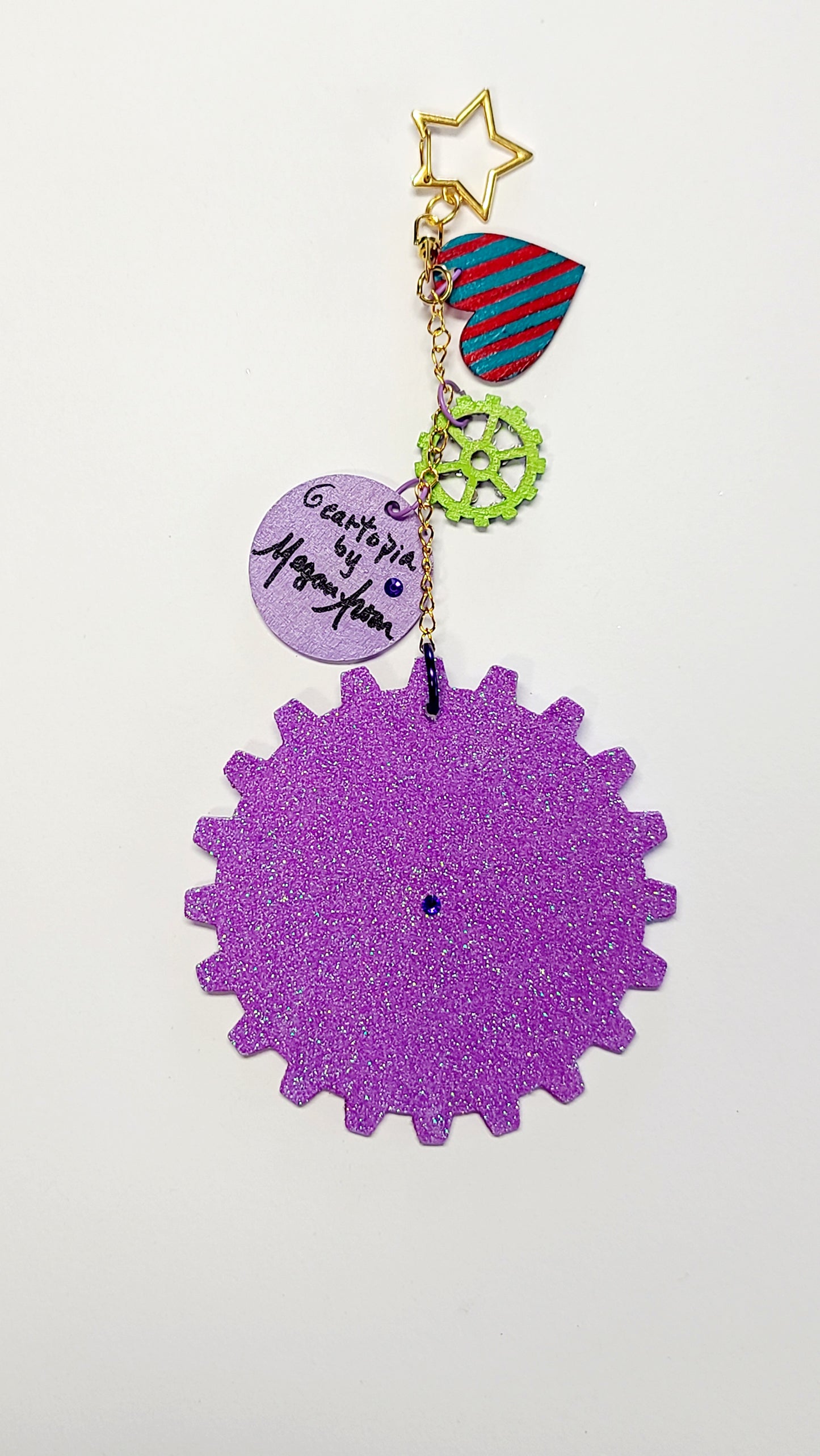 Handpainted Rainbow GEAR Bag Charm Set