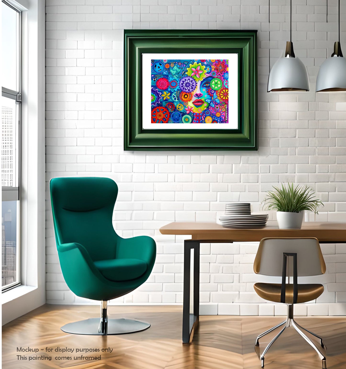 "Your Power Lies Within" Original THE AGE OF WOMEN Doodle Gears Painting