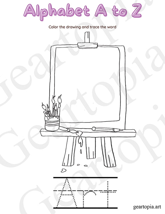 FREE Digital Download "A is for Art" Activity Sheet