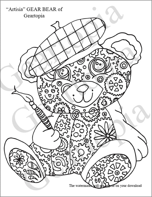 Download "Artisia" GEAR BEAR Coloring Page