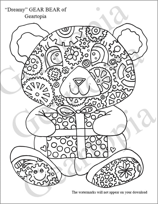 Download "Pressie" GEAR BEAR Coloring Page