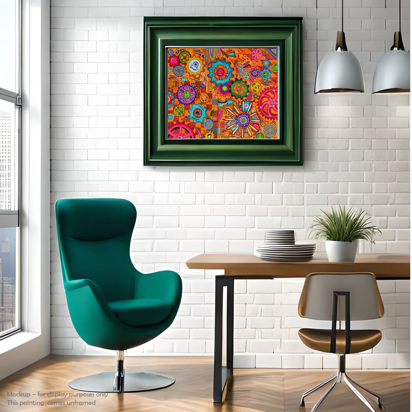 "Look Within" Original Doodle Gears PoP Art Painting