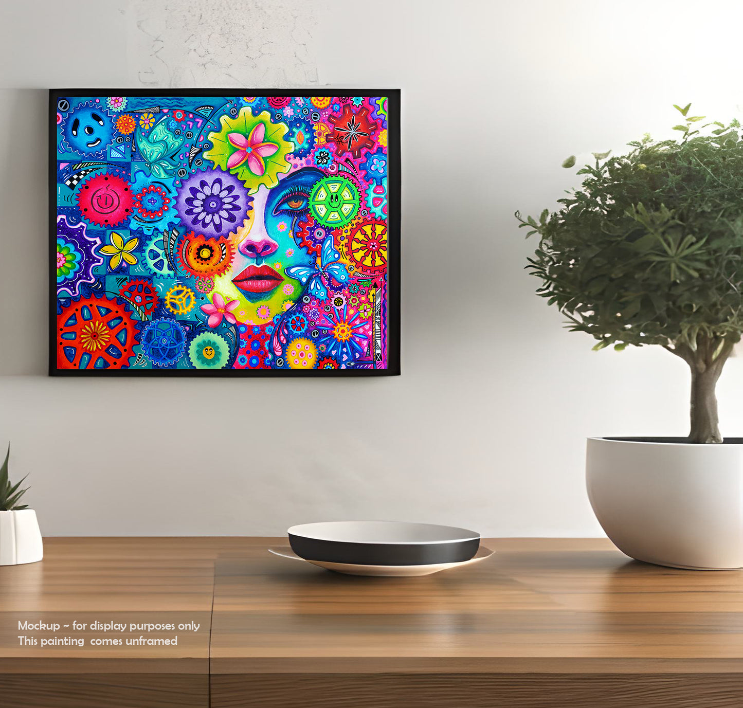 "Your Power Lies Within" Original THE AGE OF WOMEN Doodle Gears Painting