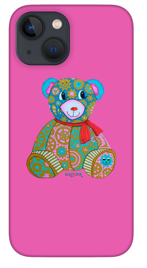 Geartopia GEAR BEAR Candy Original Handpainted PoP Art Teddy Bear Painting Kids Art by MeganAroon - Phone Case