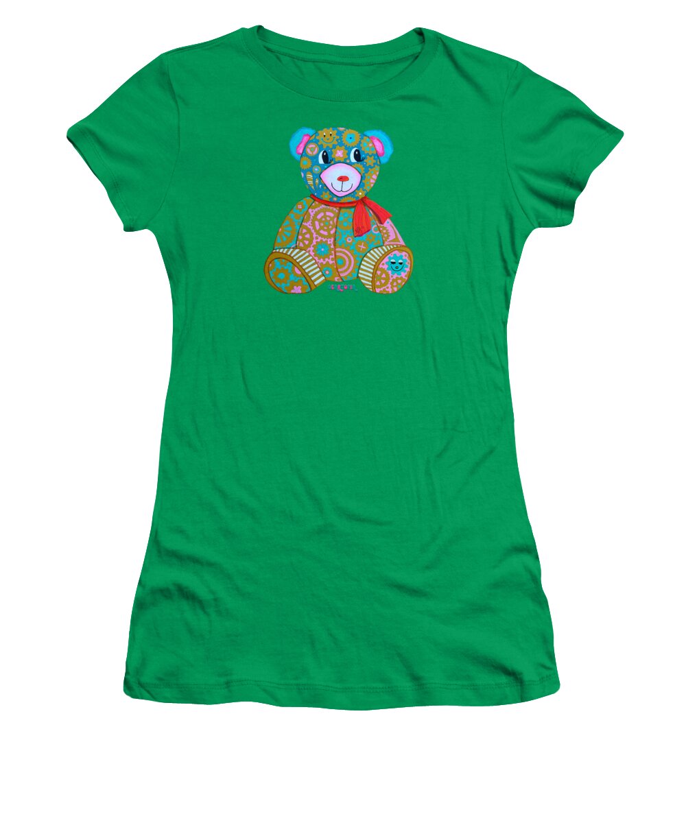 Geartopia GEAR BEAR Candy Original Handpainted PoP Art Teddy Bear Painting Kids Art by MeganAroon - Women's T-Shirt