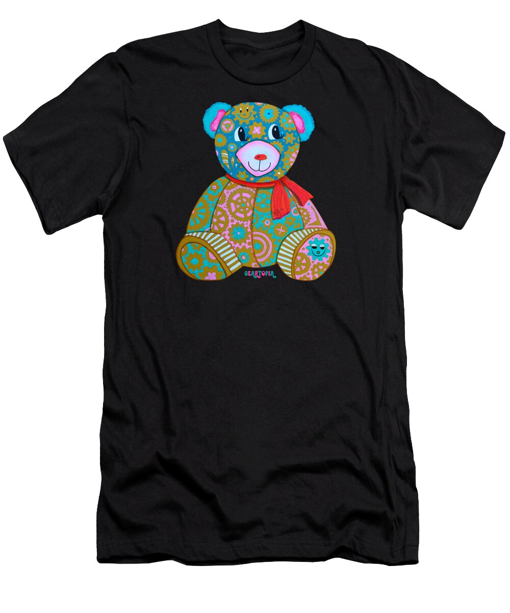 Geartopia GEAR BEAR Candy Original Handpainted PoP Art Teddy Bear Painting Kids Art by MeganAroon - T-Shirt