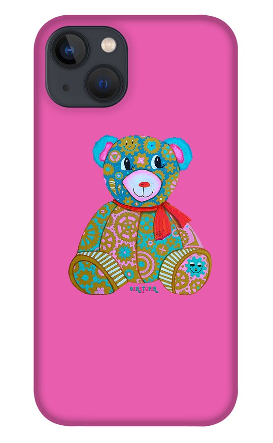 Geartopia GEAR BEAR Candy Original Handpainted PoP Art Teddy Bear Painting Kids Art by MeganAroon - Phone Case