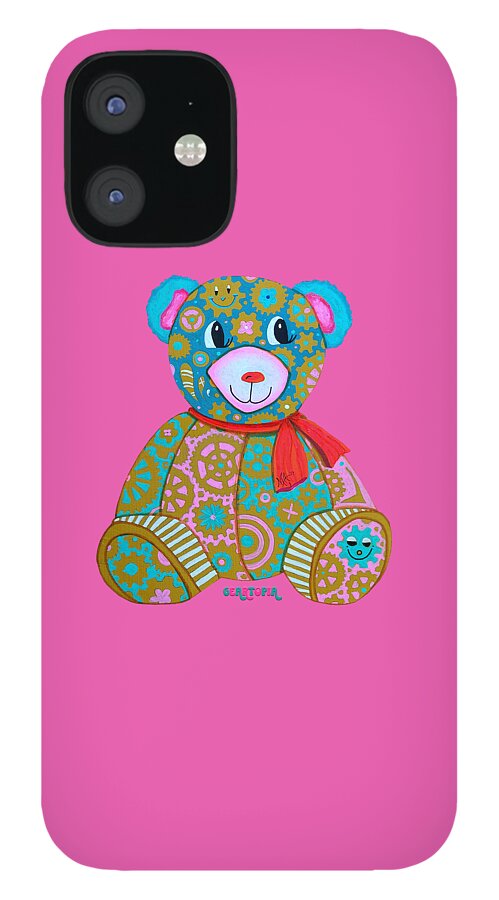 Geartopia GEAR BEAR Candy Original Handpainted PoP Art Teddy Bear Painting Kids Art by MeganAroon - Phone Case