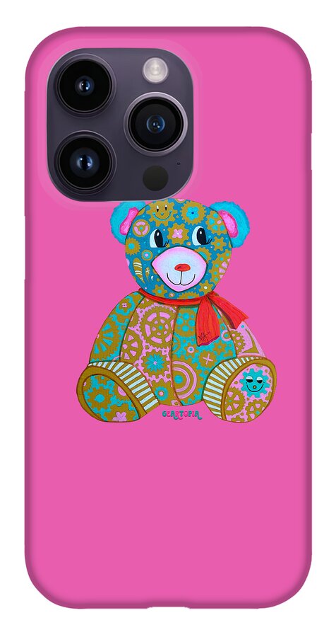 Geartopia GEAR BEAR Candy Original Handpainted PoP Art Teddy Bear Painting Kids Art by MeganAroon - Phone Case