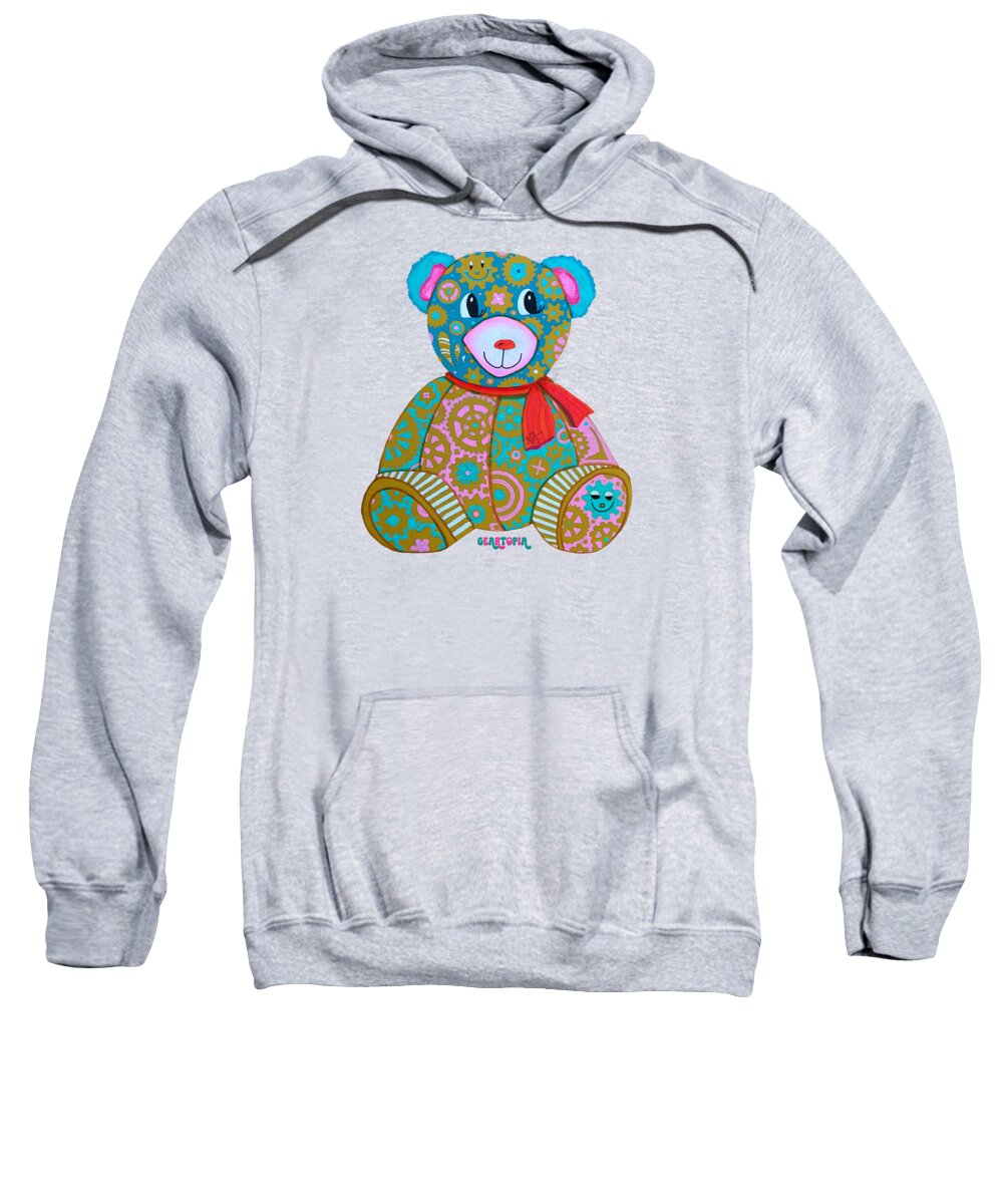 Geartopia GEAR BEAR Candy Original Handpainted PoP Art Teddy Bear Painting Kids Art by MeganAroon - Sweatshirt