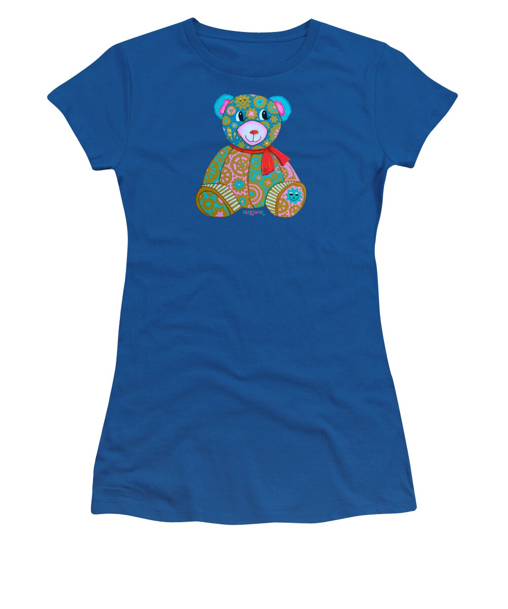 Geartopia GEAR BEAR Candy Original Handpainted PoP Art Teddy Bear Painting Kids Art by MeganAroon - Women's T-Shirt