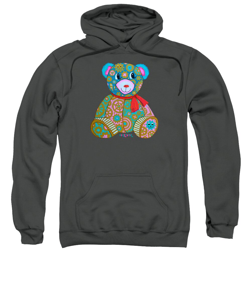 Geartopia GEAR BEAR Candy Original Handpainted PoP Art Teddy Bear Painting Kids Art by MeganAroon - Sweatshirt