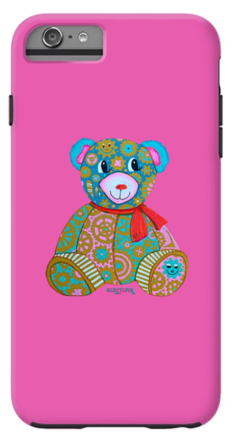 Geartopia GEAR BEAR Candy Original Handpainted PoP Art Teddy Bear Painting Kids Art by MeganAroon - Phone Case