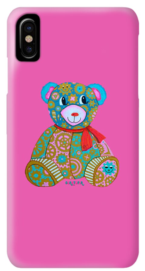 Geartopia GEAR BEAR Candy Original Handpainted PoP Art Teddy Bear Painting Kids Art by MeganAroon - Phone Case