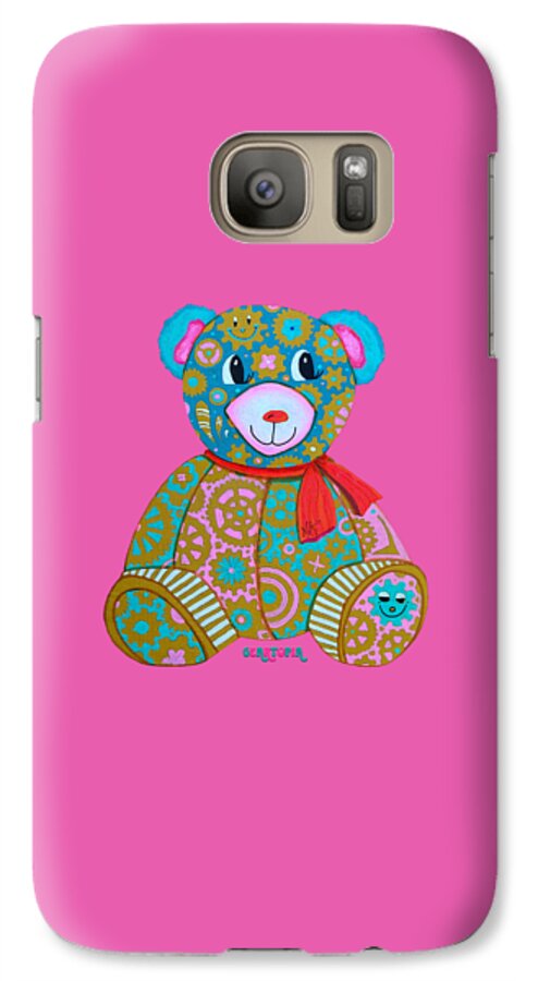 Geartopia GEAR BEAR Candy Original Handpainted PoP Art Teddy Bear Painting Kids Art by MeganAroon - Phone Case