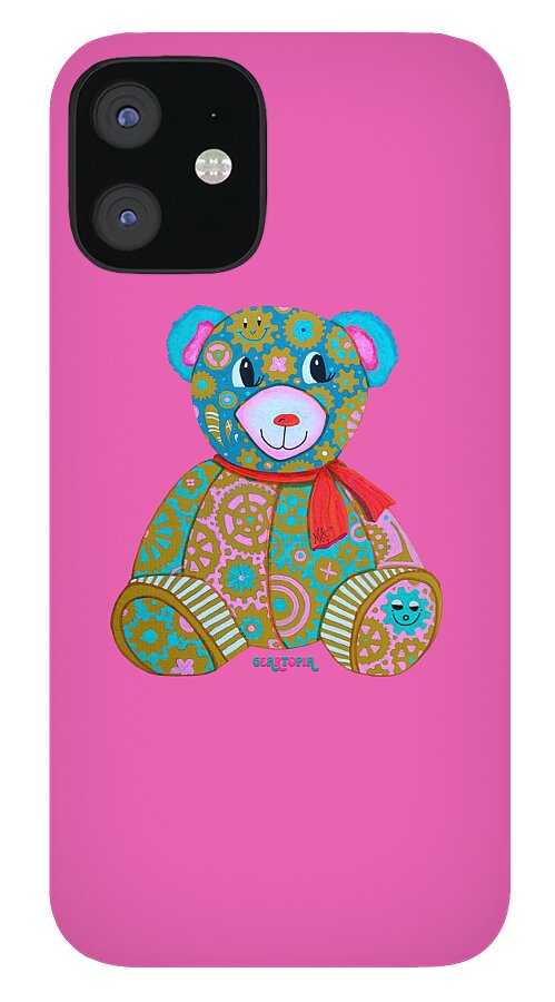 Geartopia GEAR BEAR Candy Original Handpainted PoP Art Teddy Bear Painting Kids Art by MeganAroon - Phone Case