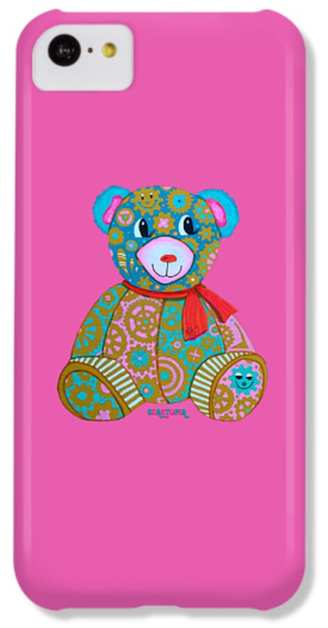 Geartopia GEAR BEAR Candy Original Handpainted PoP Art Teddy Bear Painting Kids Art by MeganAroon - Phone Case