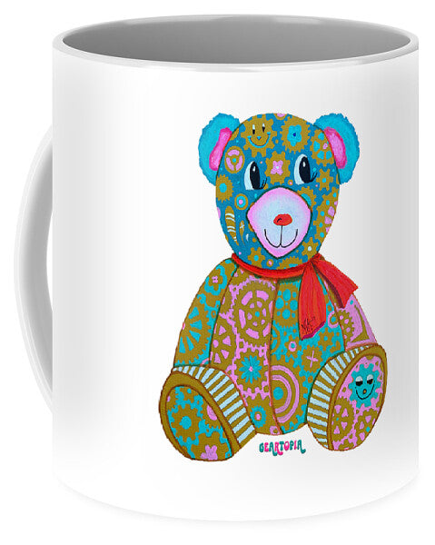 Geartopia GEAR BEAR Candy Original Handpainted PoP Art Teddy Bear Painting Kids Art by MeganAroon - Mug