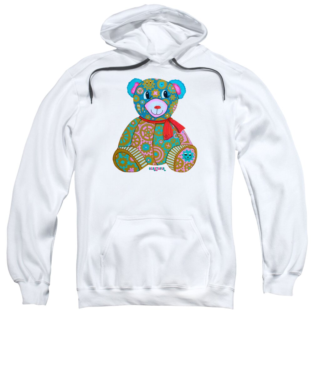 Geartopia GEAR BEAR Candy Original Handpainted PoP Art Teddy Bear Painting Kids Art by MeganAroon - Sweatshirt