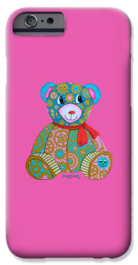 Geartopia GEAR BEAR Candy Original Handpainted PoP Art Teddy Bear Painting Kids Art by MeganAroon - Phone Case