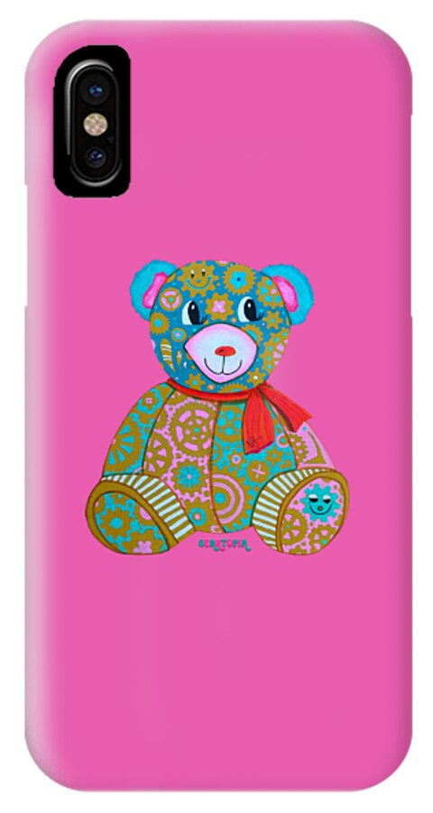 Geartopia GEAR BEAR Candy Original Handpainted PoP Art Teddy Bear Painting Kids Art by MeganAroon - Phone Case