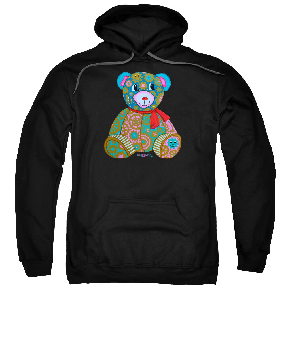 Geartopia GEAR BEAR Candy Original Handpainted PoP Art Teddy Bear Painting Kids Art by MeganAroon - Sweatshirt