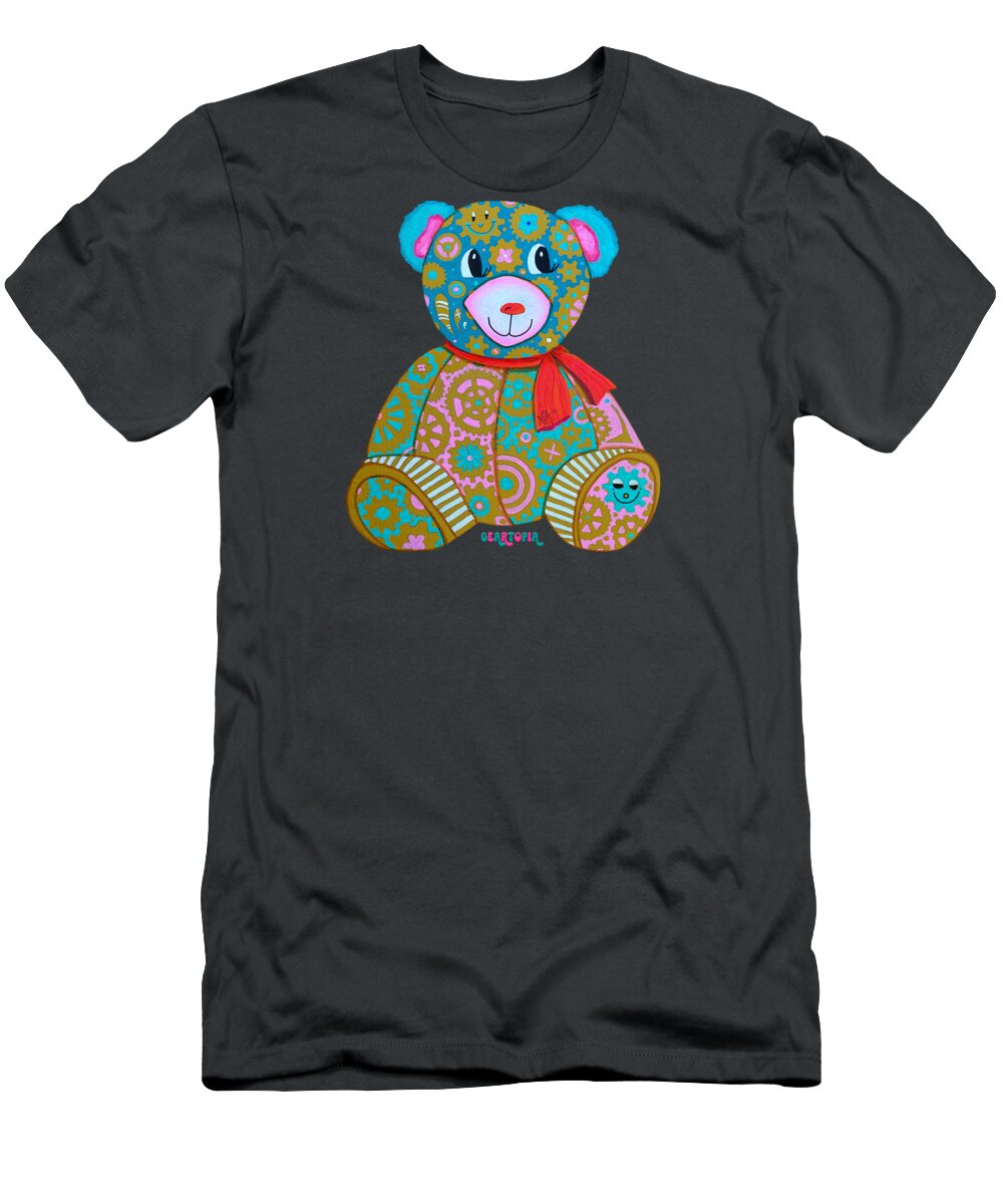 Geartopia GEAR BEAR Candy Original Handpainted PoP Art Teddy Bear Painting Kids Art by MeganAroon - T-Shirt