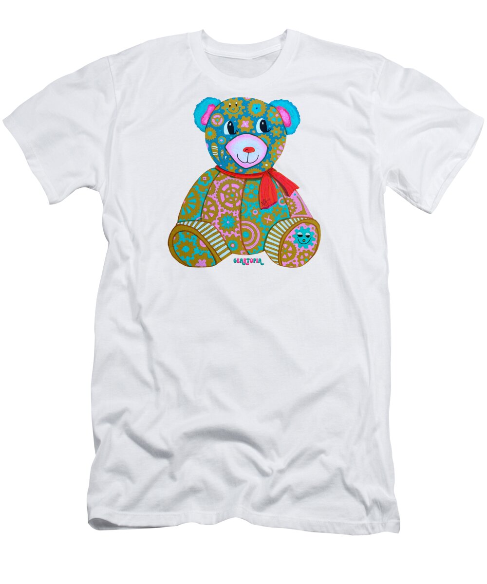 Geartopia GEAR BEAR Candy Original Handpainted PoP Art Teddy Bear Painting Kids Art by MeganAroon - T-Shirt