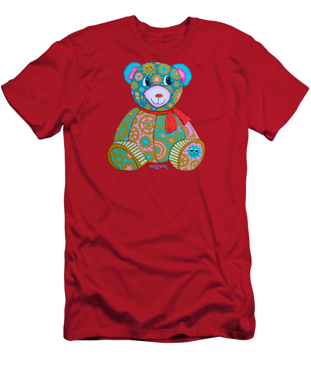 Geartopia GEAR BEAR Candy Original Handpainted PoP Art Teddy Bear Painting Kids Art by MeganAroon - T-Shirt