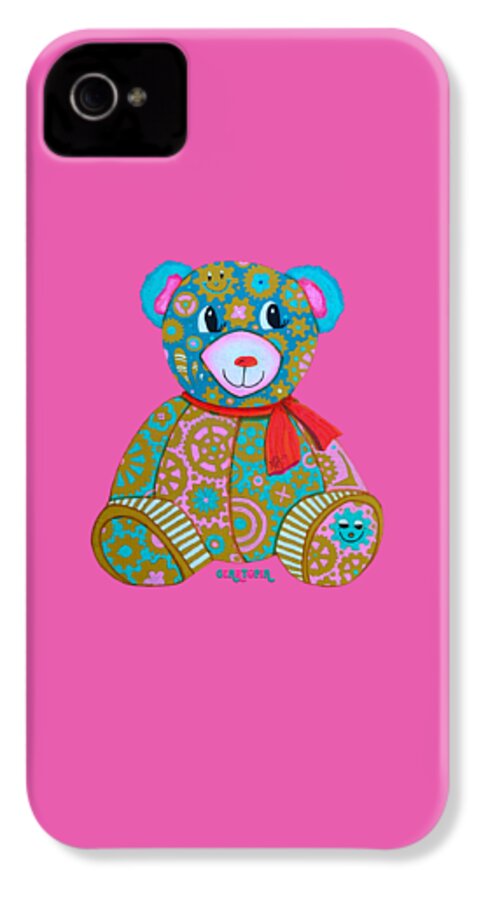 Geartopia GEAR BEAR Candy Original Handpainted PoP Art Teddy Bear Painting Kids Art by MeganAroon - Phone Case