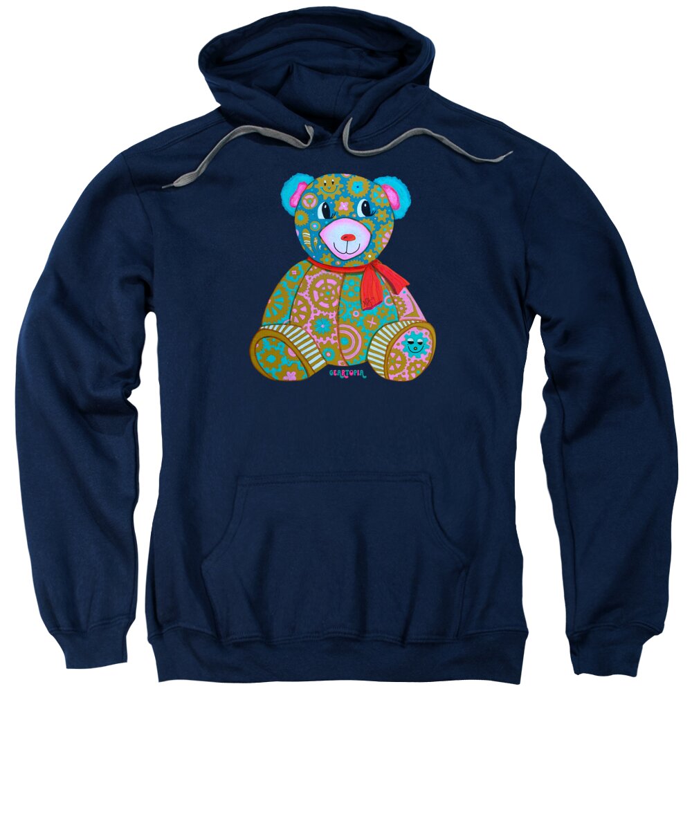 Geartopia GEAR BEAR Candy Original Handpainted PoP Art Teddy Bear Painting Kids Art by MeganAroon - Sweatshirt