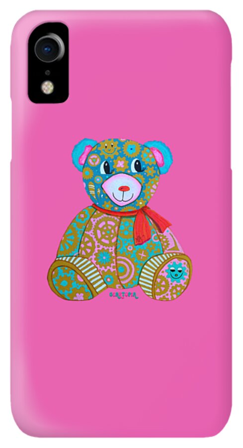 Geartopia GEAR BEAR Candy Original Handpainted PoP Art Teddy Bear Painting Kids Art by MeganAroon - Phone Case