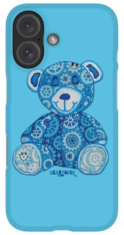 Geartopia GEAR BEAR Dreamy Original Handpainted PoP Art Teddy Bear Painting Nursery Art MeganAroon - Phone Case