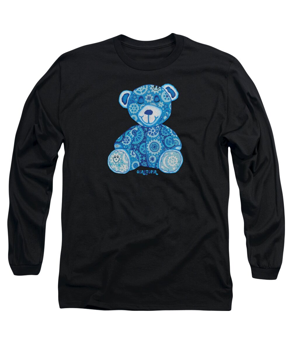 Geartopia GEAR BEAR Dreamy Original Handpainted PoP Art Teddy Bear Painting Nursery Art MeganAroon - Long Sleeve T-Shirt