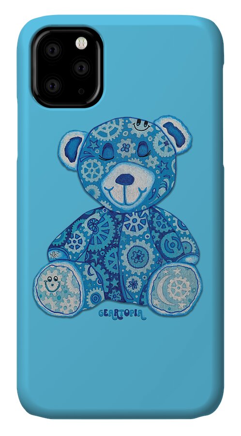 Geartopia GEAR BEAR Dreamy Original Handpainted PoP Art Teddy Bear Painting Nursery Art MeganAroon - Phone Case