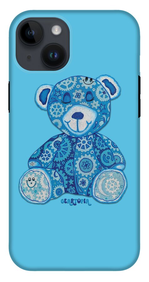 Geartopia GEAR BEAR Dreamy Original Handpainted PoP Art Teddy Bear Painting Nursery Art MeganAroon - Phone Case