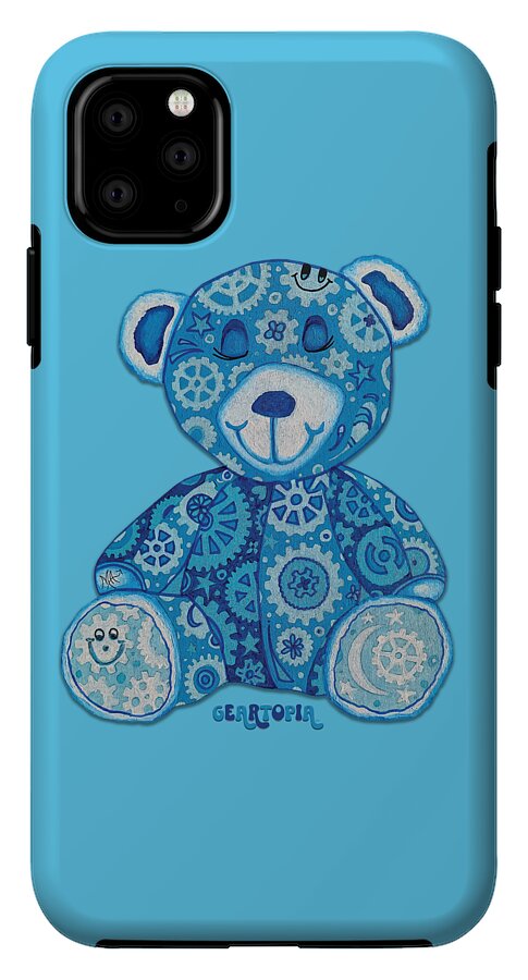 Geartopia GEAR BEAR Dreamy Original Handpainted PoP Art Teddy Bear Painting Nursery Art MeganAroon - Phone Case