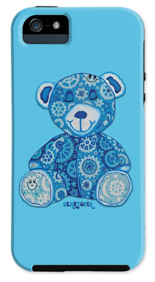 Geartopia GEAR BEAR Dreamy Original Handpainted PoP Art Teddy Bear Painting Nursery Art MeganAroon - Phone Case