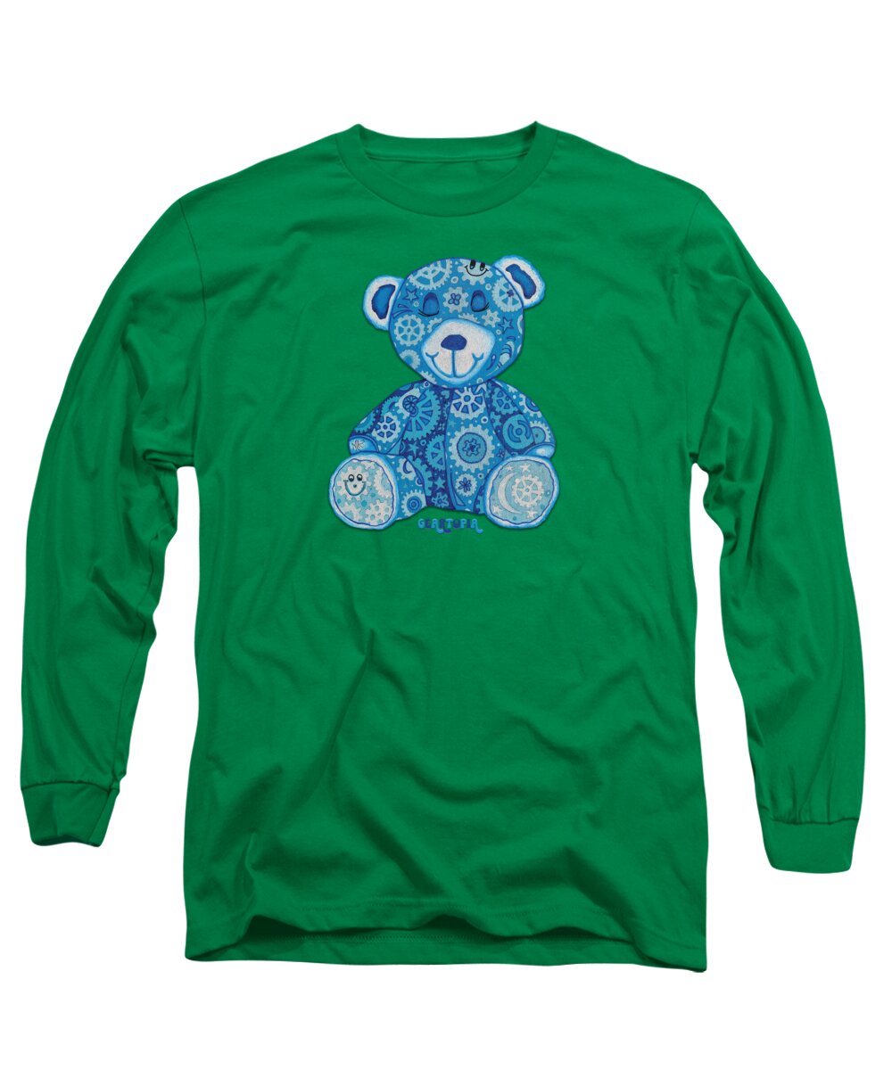 Geartopia GEAR BEAR Dreamy Original Handpainted PoP Art Teddy Bear Painting Nursery Art MeganAroon - Long Sleeve T-Shirt