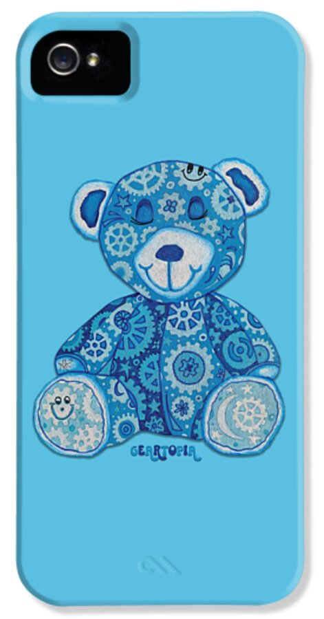 Geartopia GEAR BEAR Dreamy Original Handpainted PoP Art Teddy Bear Painting Nursery Art MeganAroon - Phone Case