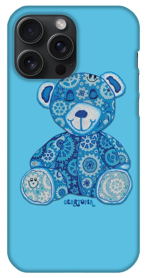 Geartopia GEAR BEAR Dreamy Original Handpainted PoP Art Teddy Bear Painting Nursery Art MeganAroon - Phone Case