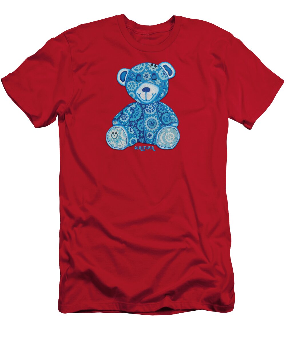 Geartopia GEAR BEAR Dreamy Original Handpainted PoP Art Teddy Bear Painting Nursery Art MeganAroon - T-Shirt