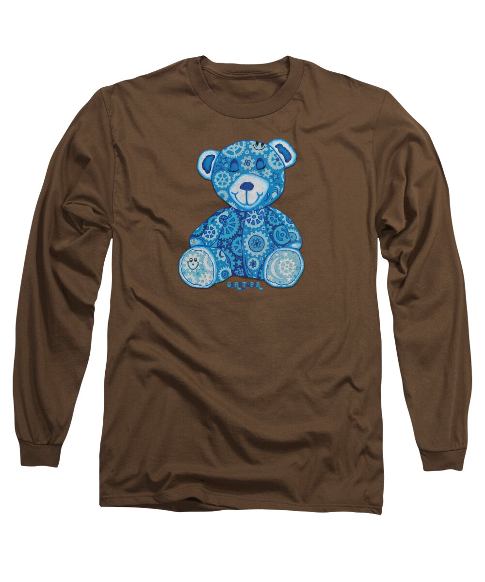 Geartopia GEAR BEAR Dreamy Original Handpainted PoP Art Teddy Bear Painting Nursery Art MeganAroon - Long Sleeve T-Shirt