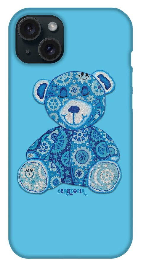 Geartopia GEAR BEAR Dreamy Original Handpainted PoP Art Teddy Bear Painting Nursery Art MeganAroon - Phone Case