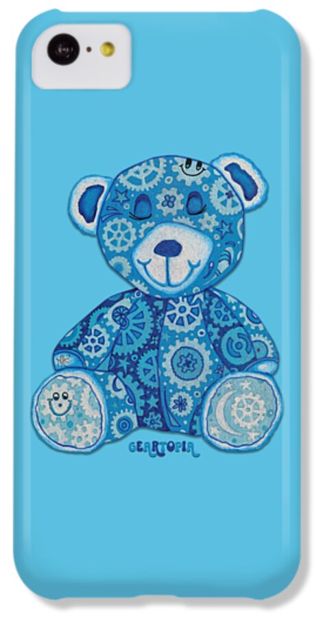 Geartopia GEAR BEAR Dreamy Original Handpainted PoP Art Teddy Bear Painting Nursery Art MeganAroon - Phone Case