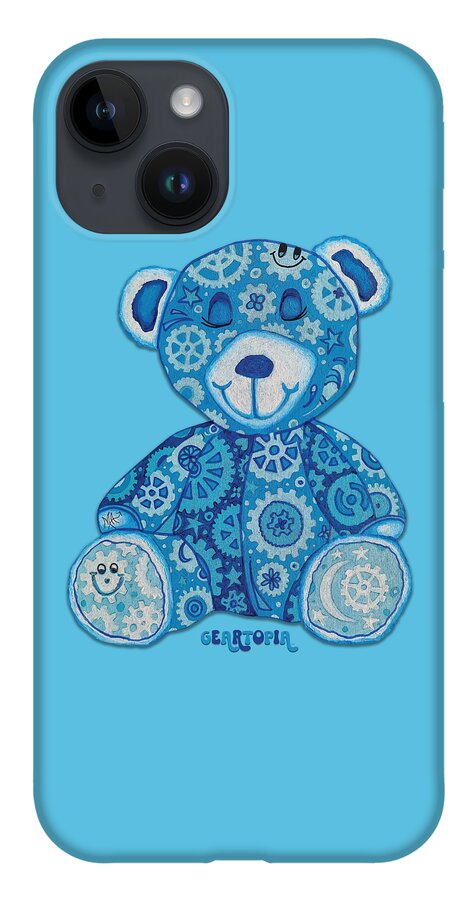 Geartopia GEAR BEAR Dreamy Original Handpainted PoP Art Teddy Bear Painting Nursery Art MeganAroon - Phone Case