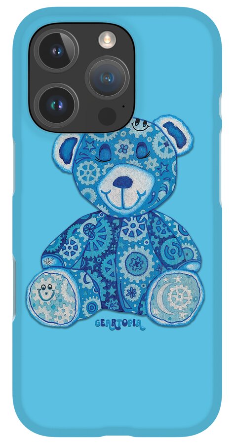 Geartopia GEAR BEAR Dreamy Original Handpainted PoP Art Teddy Bear Painting Nursery Art MeganAroon - Phone Case