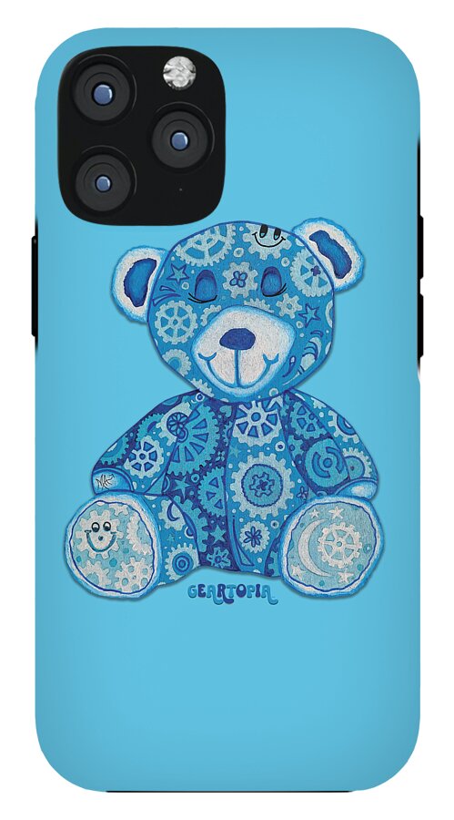 Geartopia GEAR BEAR Dreamy Original Handpainted PoP Art Teddy Bear Painting Nursery Art MeganAroon - Phone Case